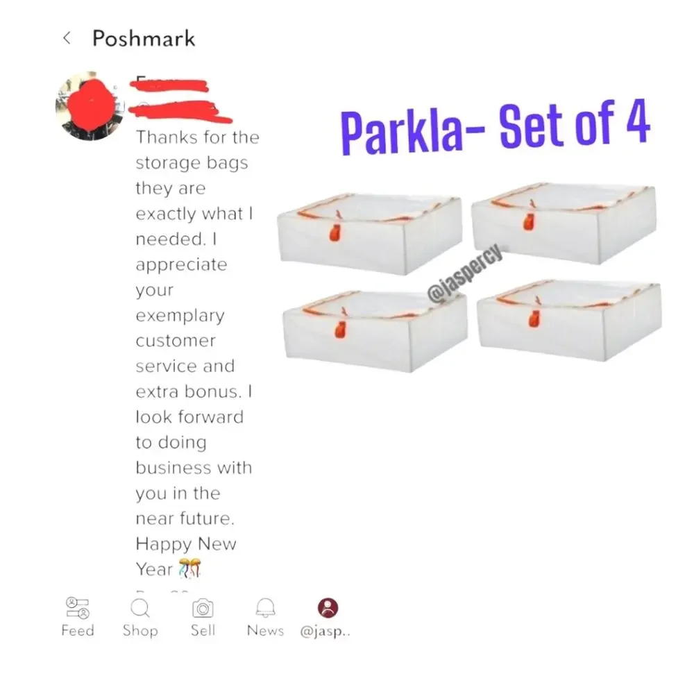 IKEA PÄRKLA - Set of Four (4) IKEA Roomy Sturdy Storage Reusable Case Tote Eco